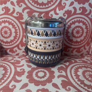 Cream and Navy Food Storage Container for Kitchen